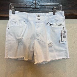 White YMI Jean shorts